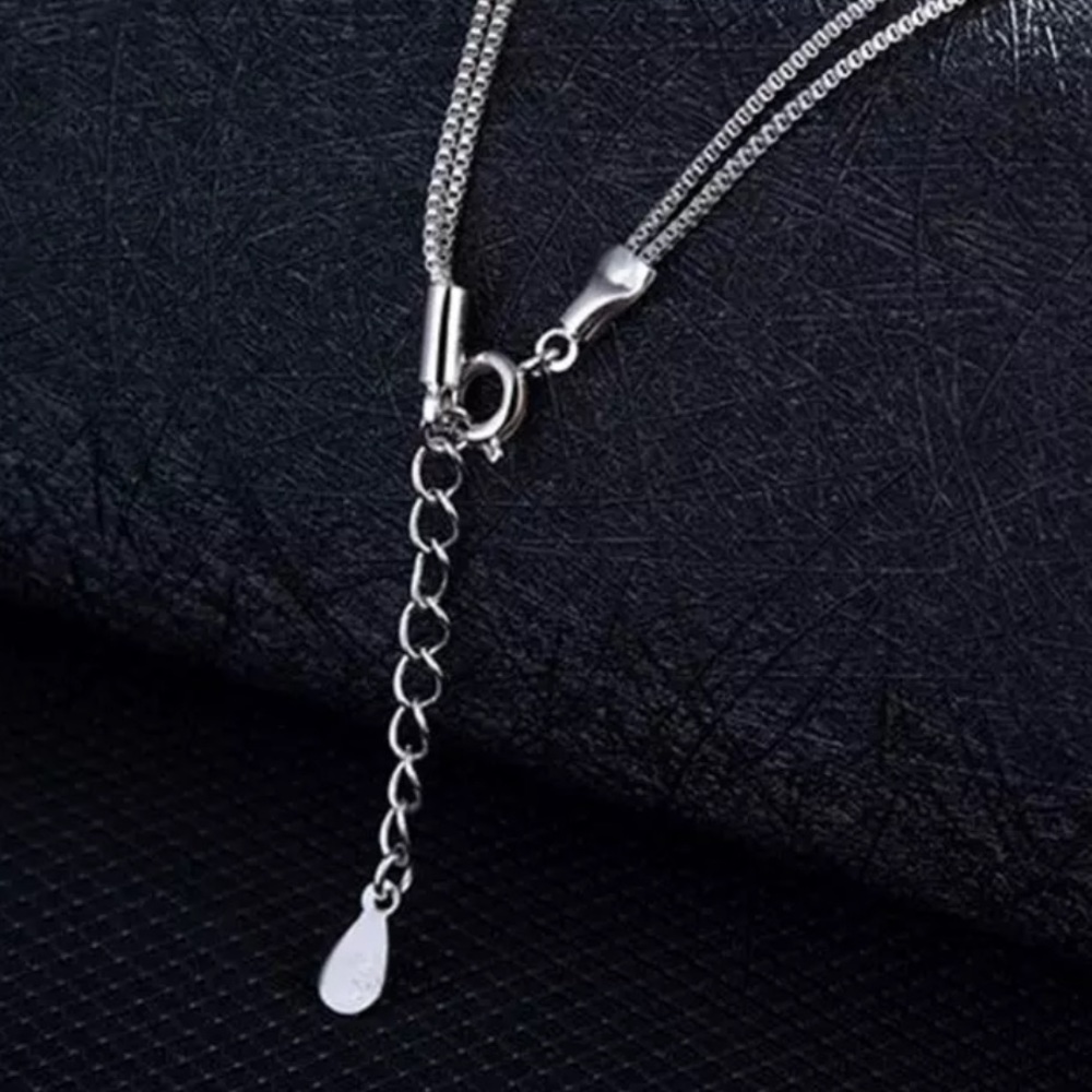 925 STERLING SILVER DOUBLE LAYER HEART NECKLACE - Picture 5 of 8